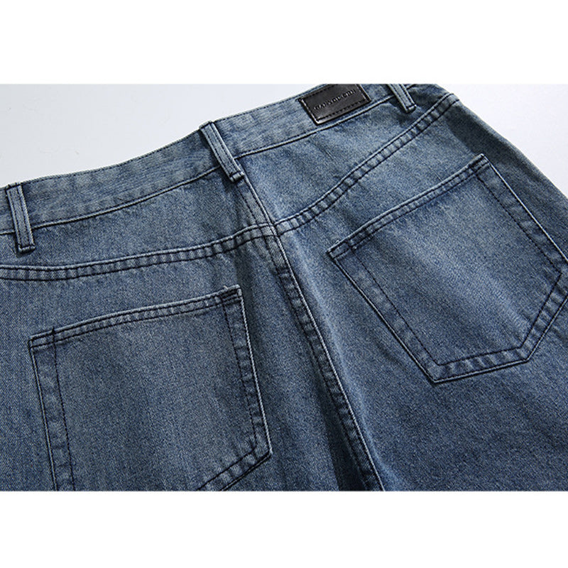 Washed Simple Straight Jeans
