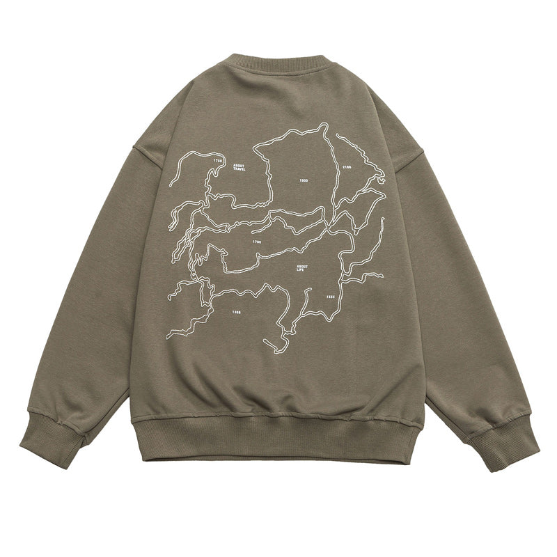 "M-5XL" Easy-to-match round neck print hoodie