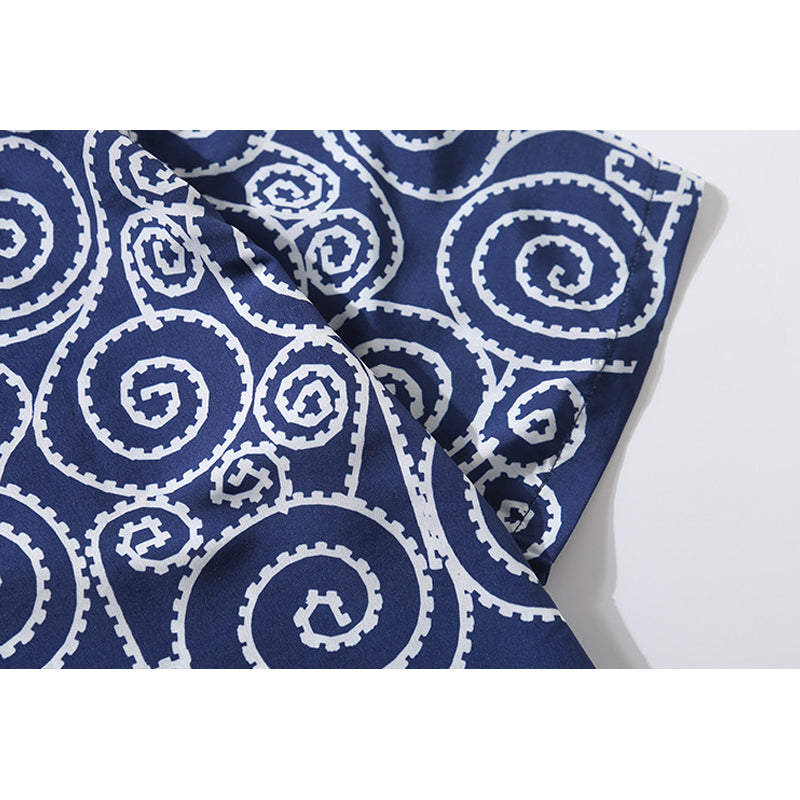 New summer line dot print short sleeve shirt