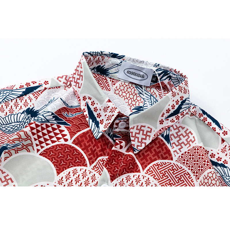 Traditional print all-over aloha short-sleeved shirt