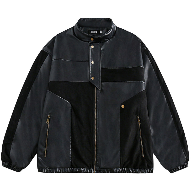 Vintage functional coat with stand collar and loose fit. Casual jacket.