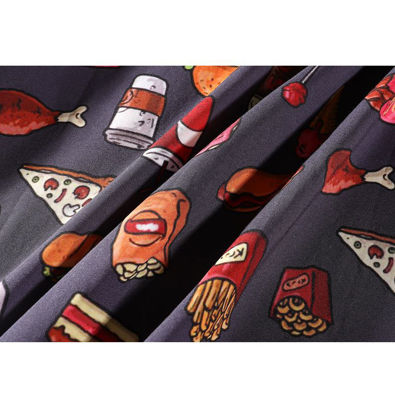 Lightweight Aloha Shirt with Turndown Collar and Fruit Print for Summer
