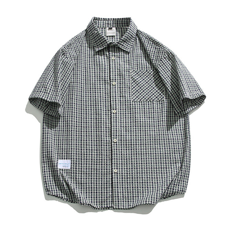 Easy-to-match checkered short-sleeved shirt