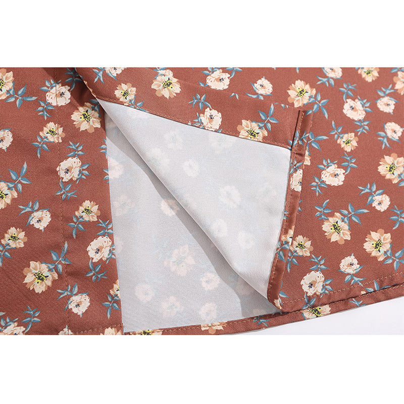Retro print floral all-over aloha short-sleeved shirt
