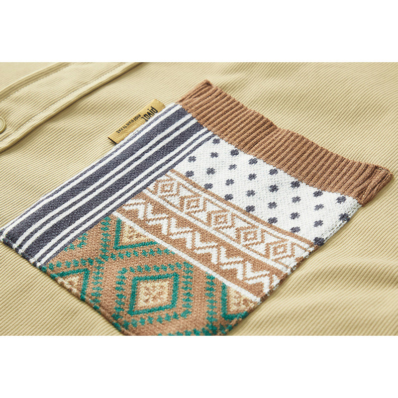 Fashionable pocket long sleeve shirt