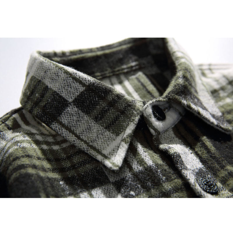 Color-coordinated checkered striped shirt