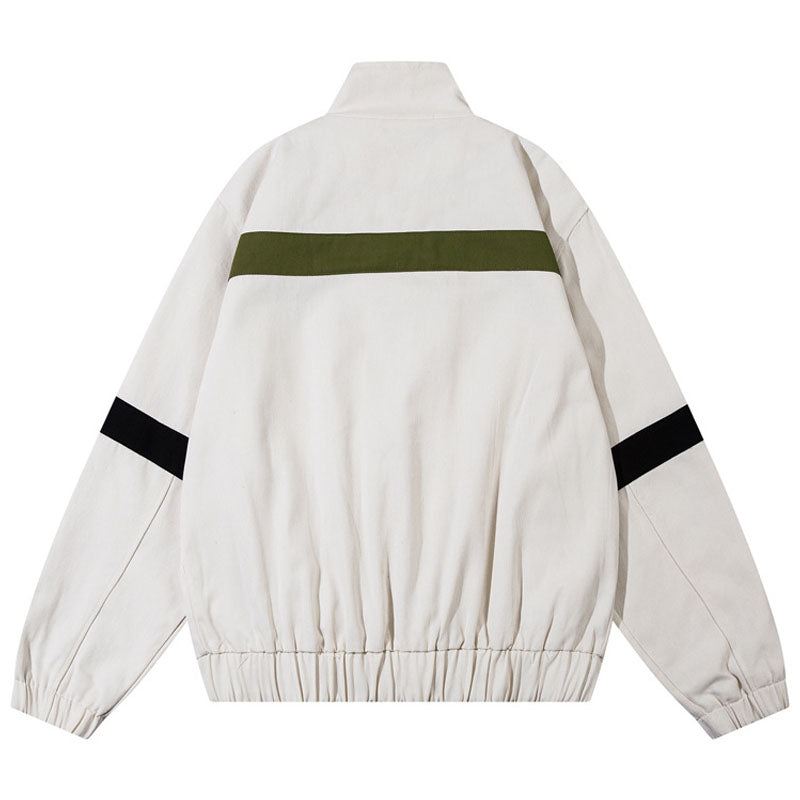 Vintage cargo jacket with multiple pockets and contrasting colors