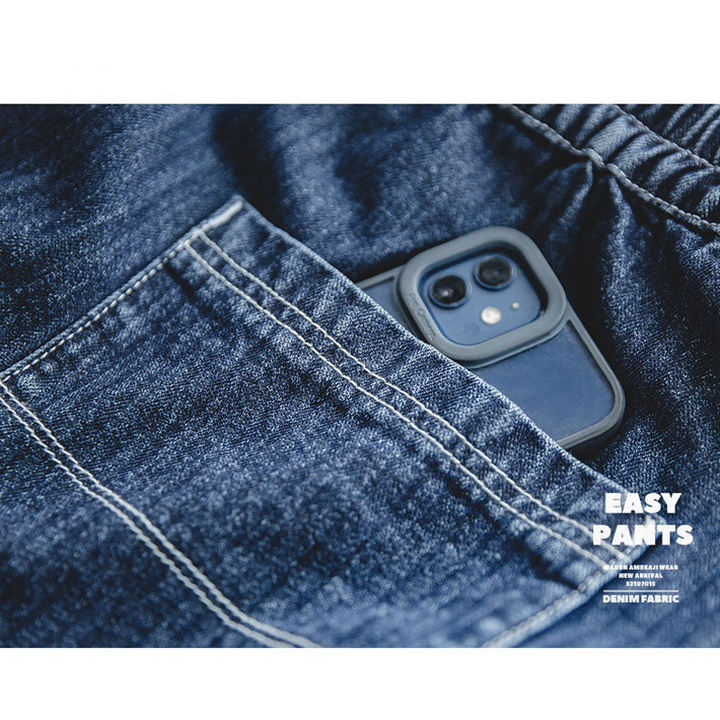 Denim wide tapered easy pants