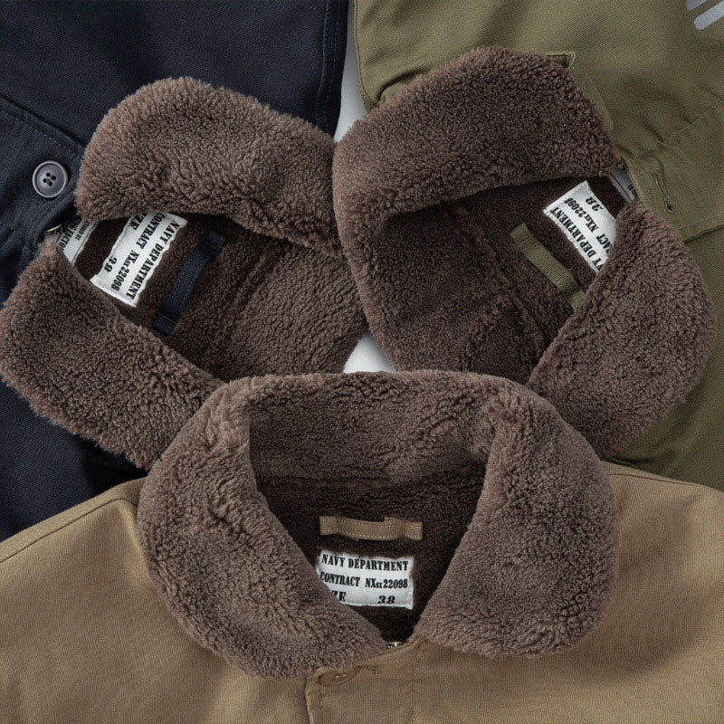 American casual A2 heavyweight cargo down jacket with a turn-down collar