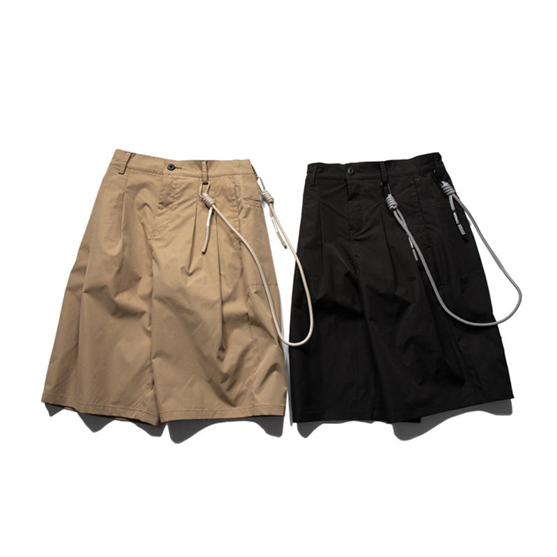 アメカジ無地ベルト付きショートパンツ