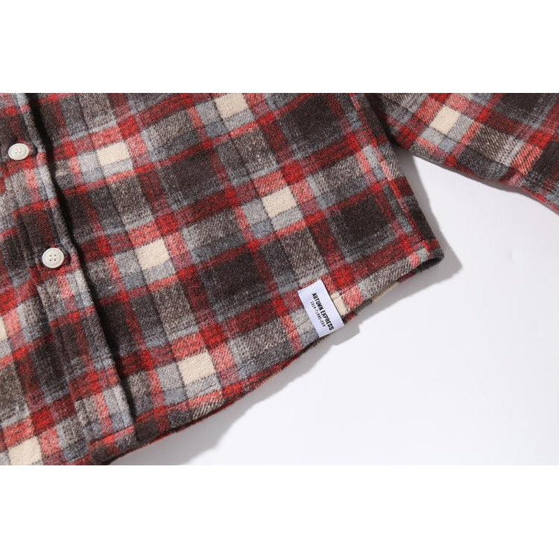 Classic check pattern long sleeve shirt
