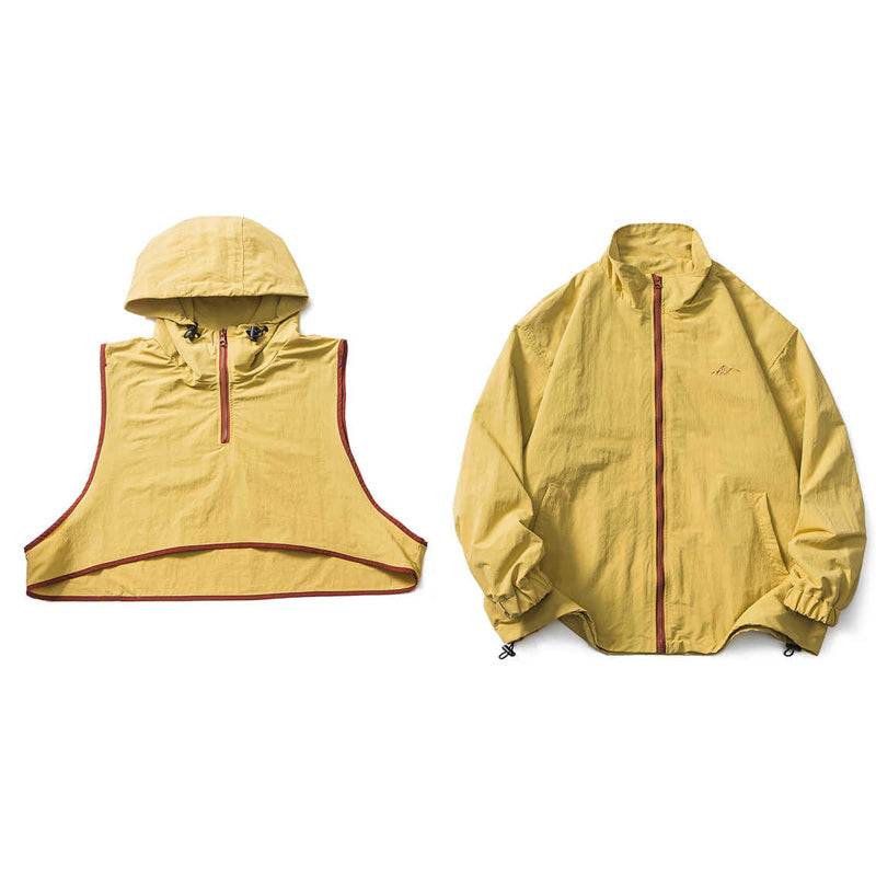 OUTDOOR Two-piece color combination hooded jacket set