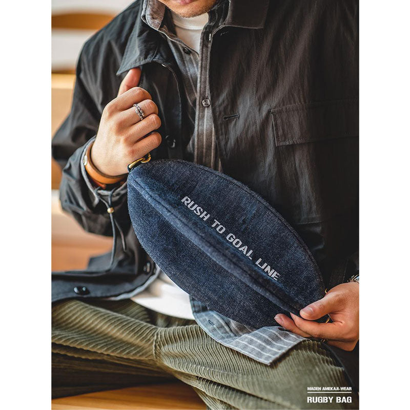 13.5 oz Denim Alphabet Side Bag