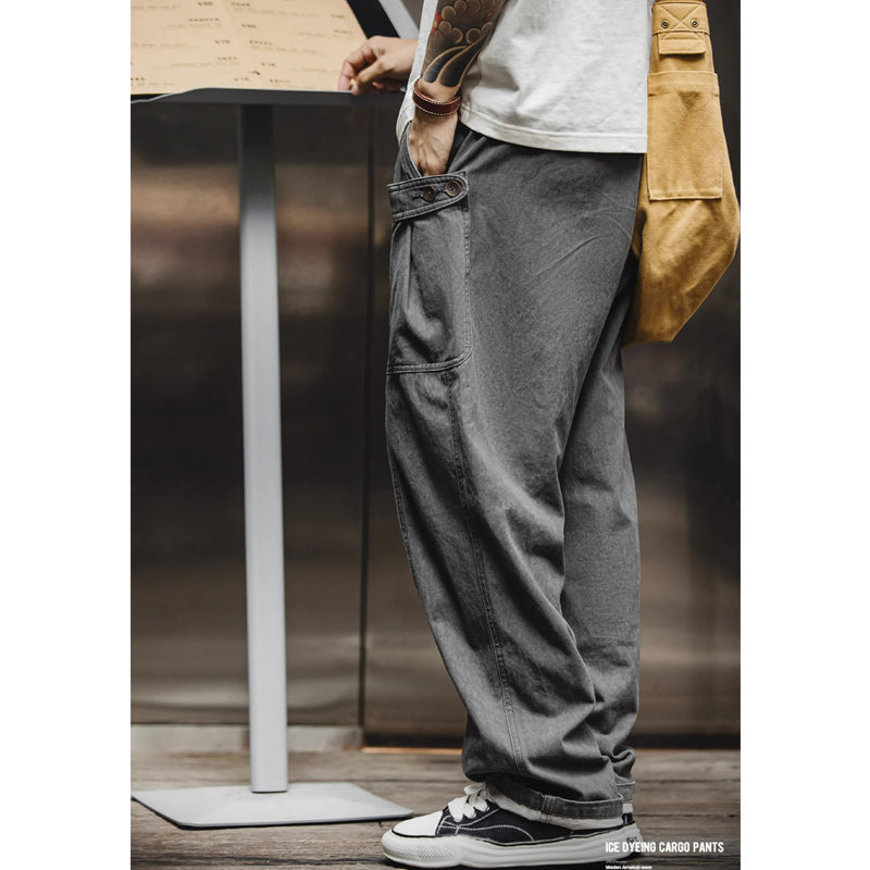 Original ice-dyed wide cargo pants