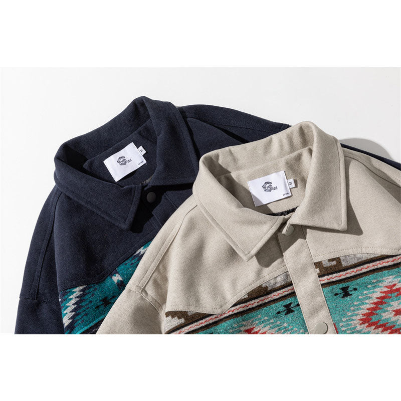 Color-coordinated retro ethnic shirt