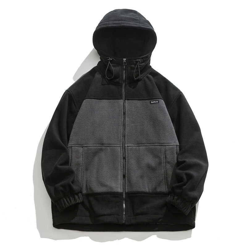 Casual Hooded Mixed Color Jacket for Fall