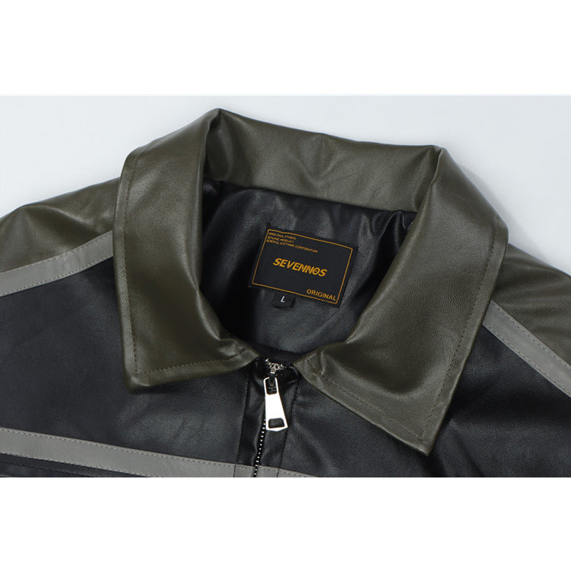 cityboy color-block PU jacket