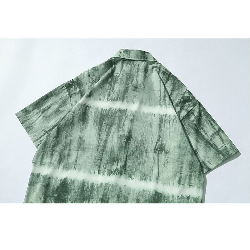 Unique tie-dye short-sleeved shirt