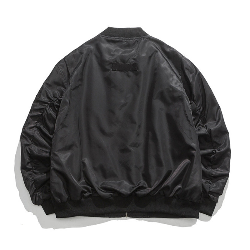 Men's Casual Solid Color Alphabet Zipper Coat