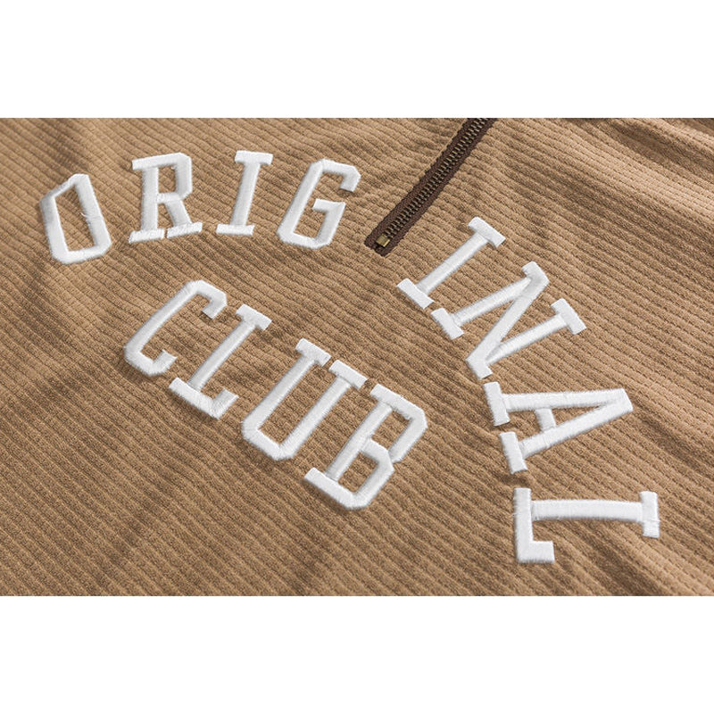 Alphabet embroidered color combination zipper hoodie