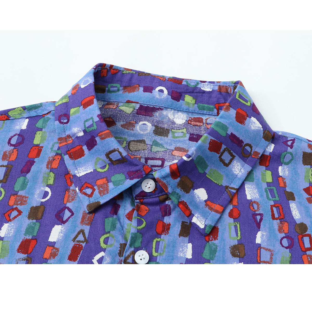 Purple graffiti all-over print aloha short-sleeved shirt