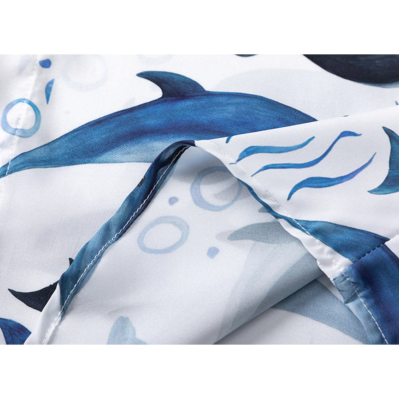 New for summer: Fish print short-sleeved shirt