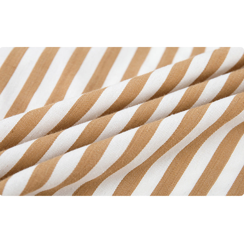 Three-color classic striped work short-sleeved shirt