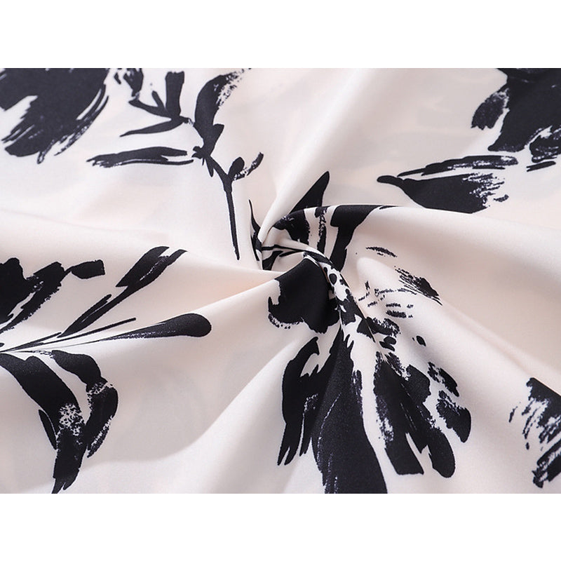 Floral print, smooth texture, long sleeve shirt