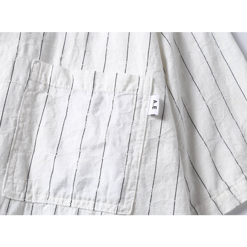 New summer border linen short sleeve shirt