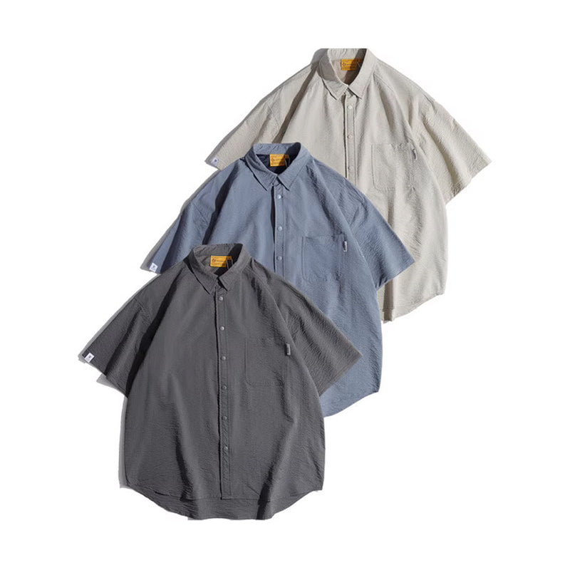 Dot Button Seersucker Work Shirt