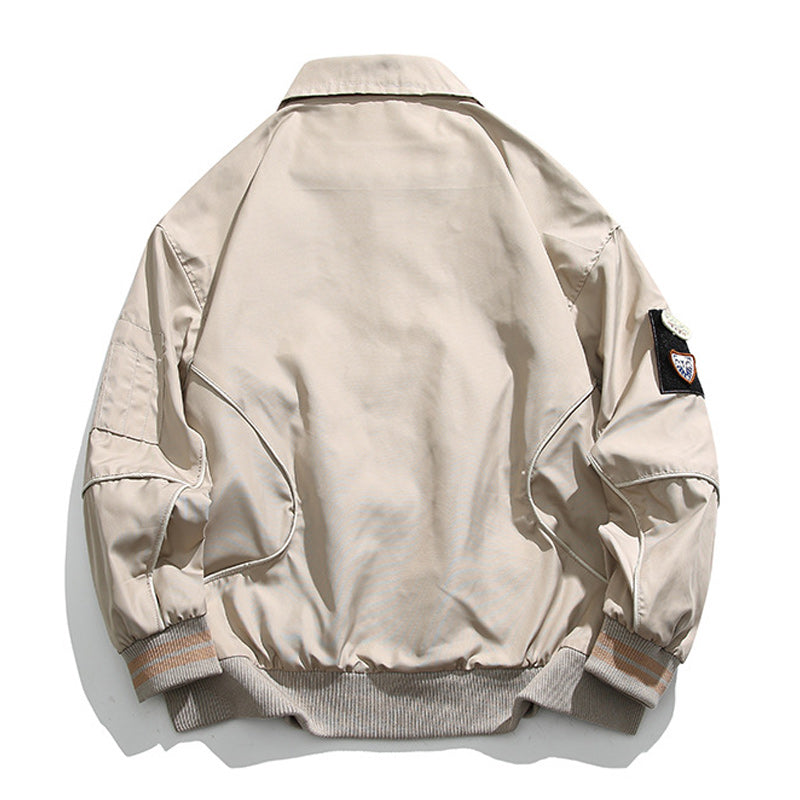 Retro plain flight jacket in three colors