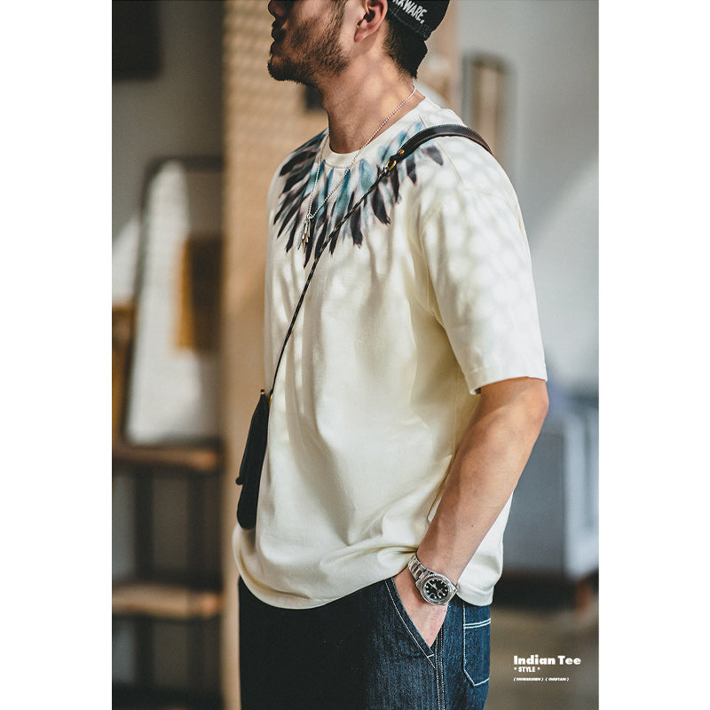 Eagle Feather Pattern Native Indian Short Sleeve T