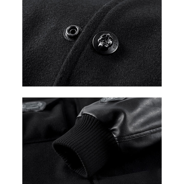 "Ninja darts" pattern embroidery Wool blend function award jacket