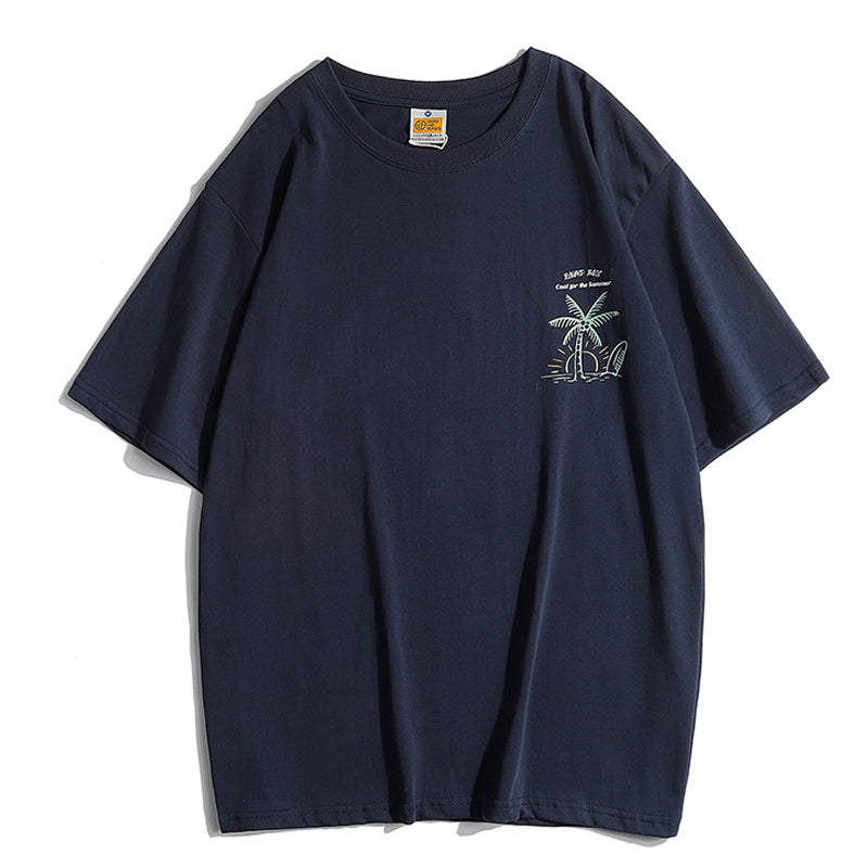270g cotton simple print short-sleeved T-shirt in four colors