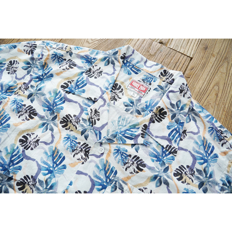 Monstera Print Cuban Shirt