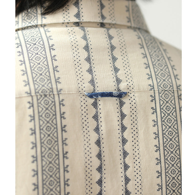 New Spring Ethnic Navajo Cashew Nut Long Sleeve Shirt