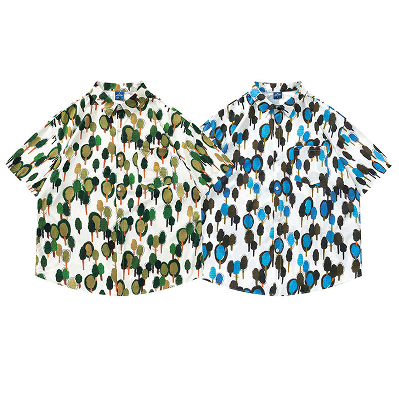 New for summer: Forest print short-sleeved shirt