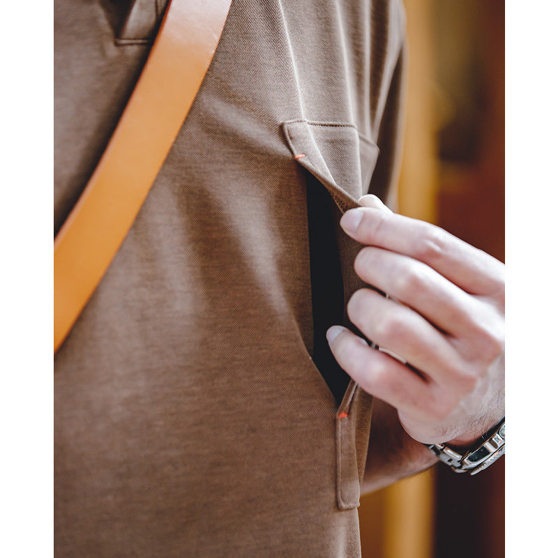 American casual retro modal polo shirt