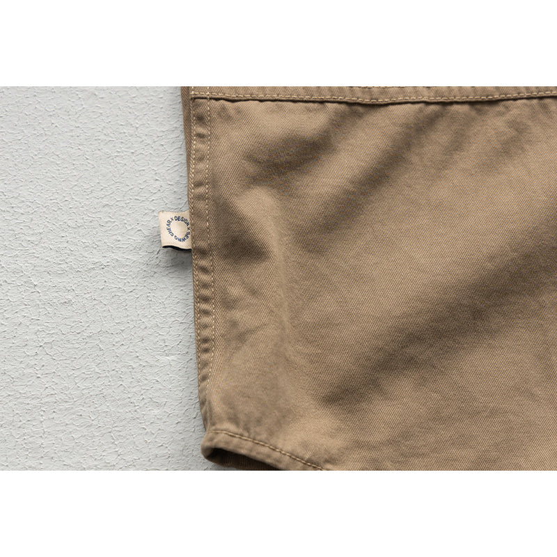 Multi-pocket classic plain work short-sleeved shirt