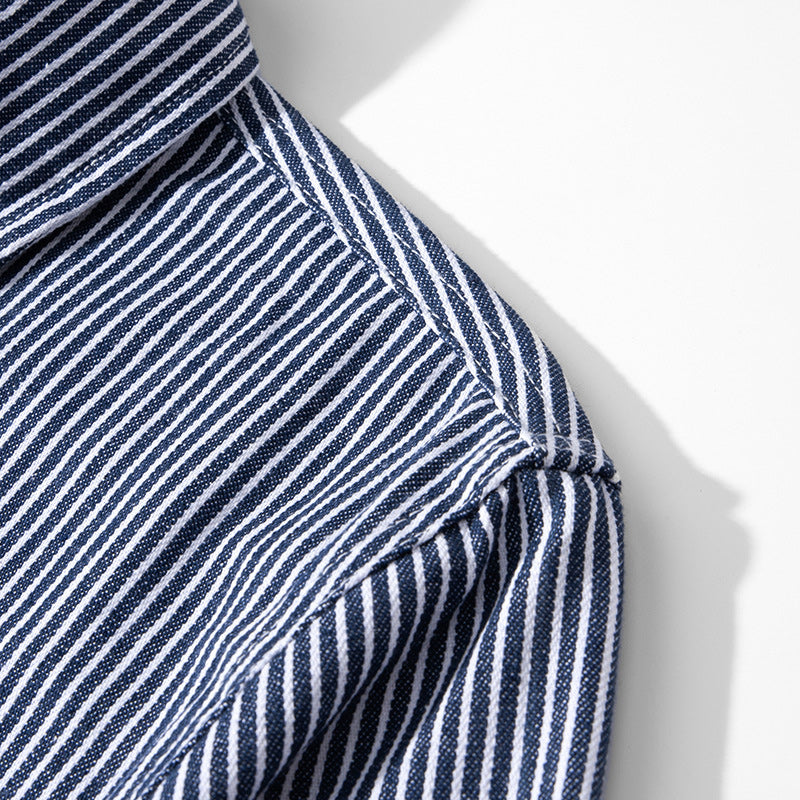 Hickory Railroad Stripe Denim Work Shirt