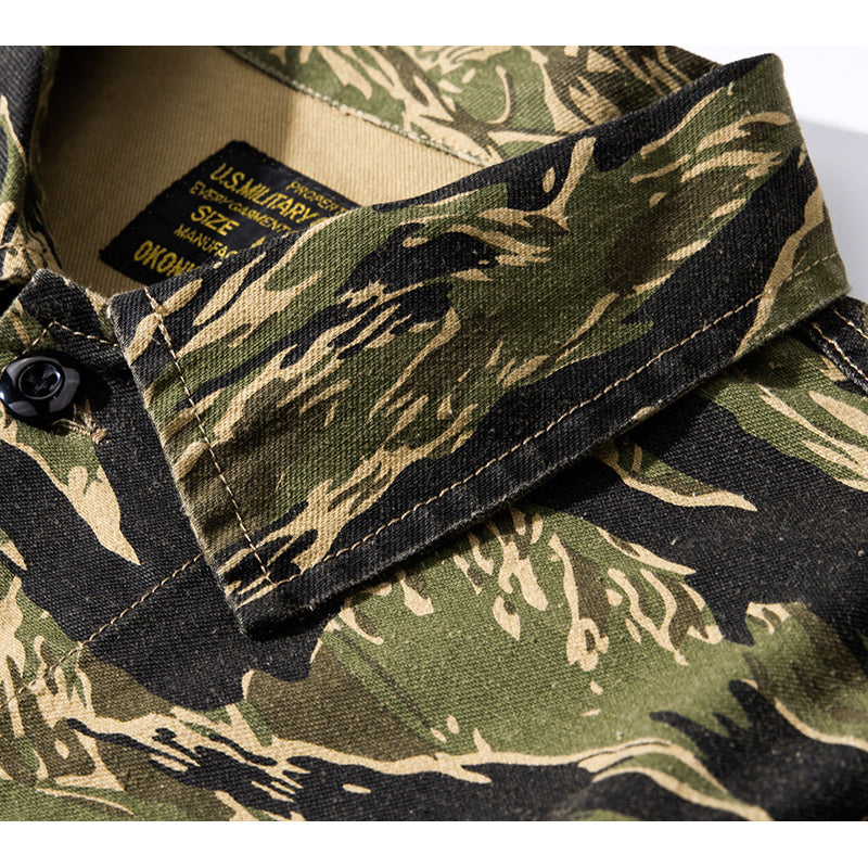 American casual coverall with Woodpecker embroidered badge