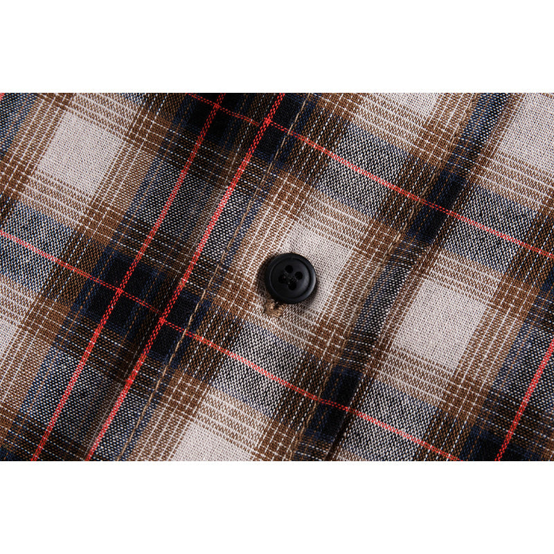 Classic check pattern work short-sleeved shirt