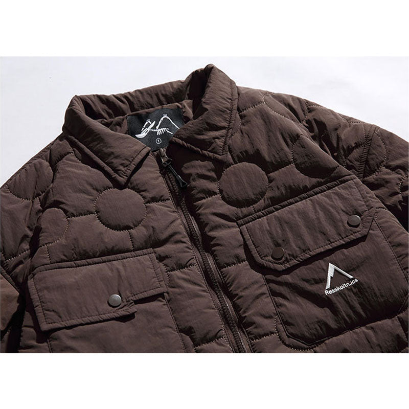 Lightly padded circular quilted work jacket