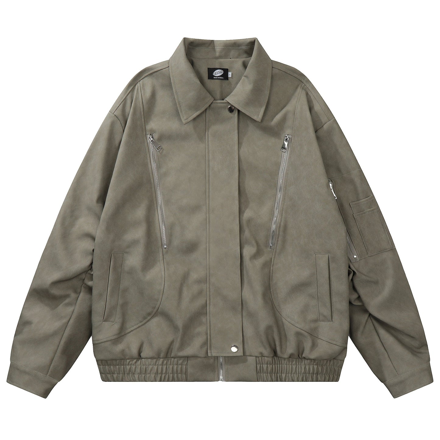 American casual simple classic leather jacket