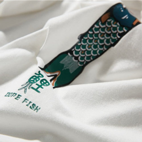Cute carp print casual T-shirt