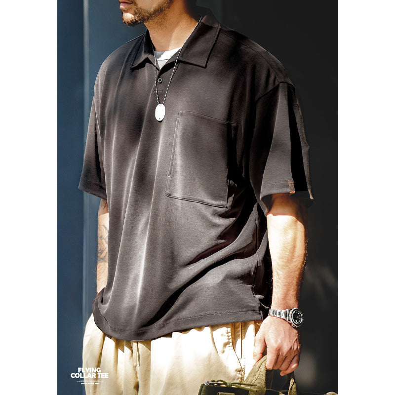 American casual retro modal polo shirt