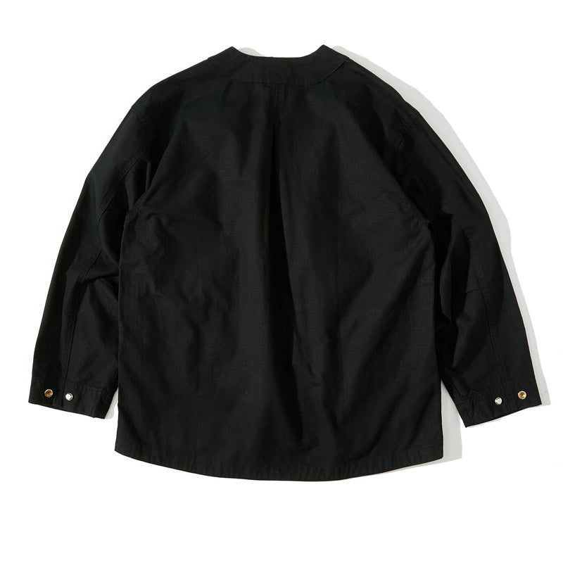 Luxurious V-neck plain functional pocket jacket