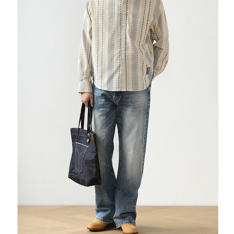 New Spring Ethnic Navajo Cashew Nut Long Sleeve Shirt