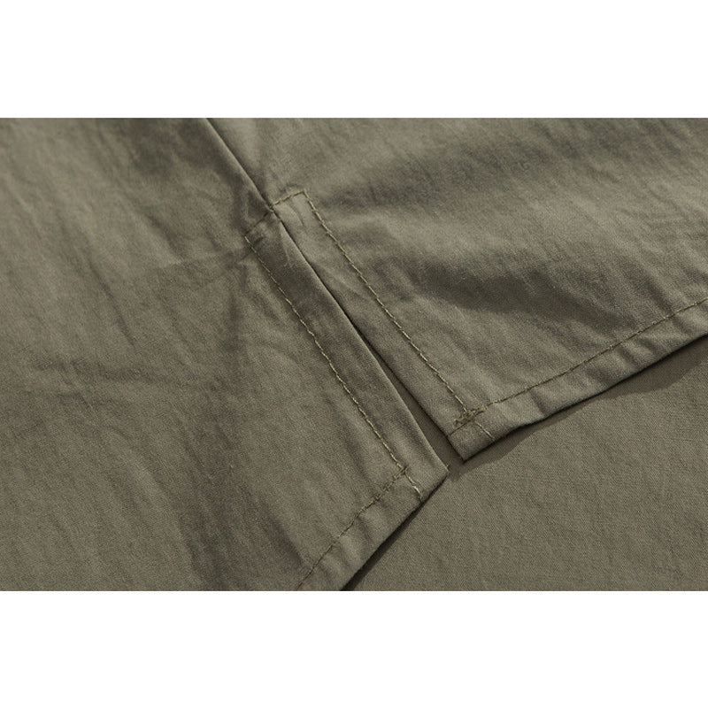 Classic plain hedgework short-sleeved shirt