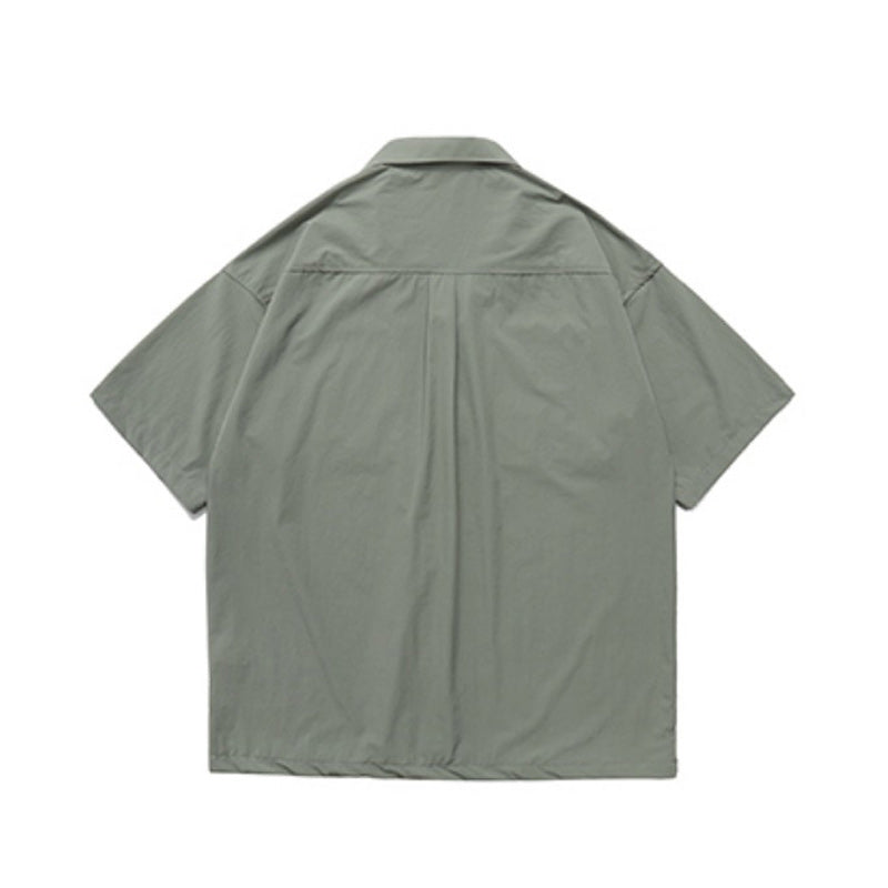 Classic plain Cuban color work short sleeve shirt